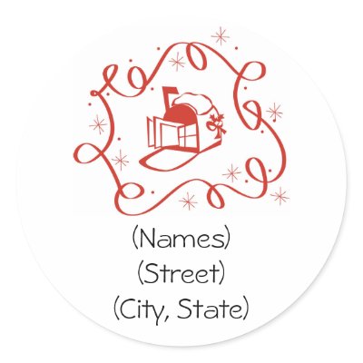 Customized Personalized Holiday Address Labels Round Sticker by ChristmasDesigns