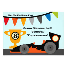 Customized Racing Car Birthday Invitations