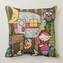 Customized Red Haired Girl Camping Pillow