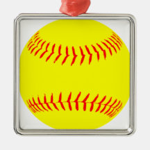 Customized Softball Christmas Ornaments