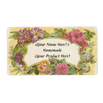 Customized Vintage Floral Canning or Candle Label Personalized Shipping Label