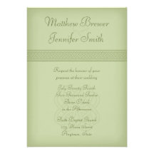 Custon Green Irish Celtic Knot Wedding Invitation