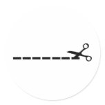 cut scissors icon round sticker