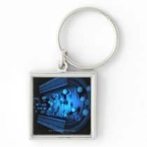 Cut view of blood cells in an artery keychains