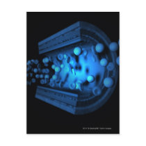 Cut view of blood cells in an artery post card