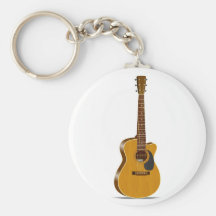 Cutaway Acoustic Guitar Key Chain
