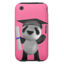 Cute 3d Baby Panda Graduate (editable) Tough Iphone 3 Cases