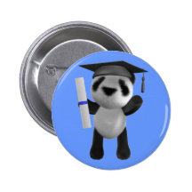 Cute 3d Baby Panda Graduate (editable) Pin