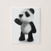 Cute 3d Baby Panda Waving Puzzle