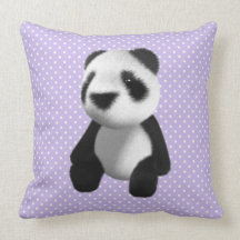 Cute 3d Panda Bear Sitting Throw Pillow