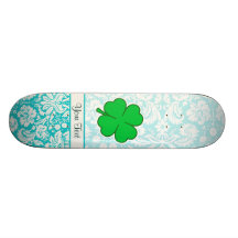 Cute 4 Leaf Clover Custom Skate Board