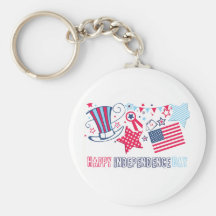Cute 4th of July Happy Independence Day Gifts Keychain
