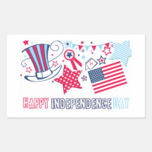 Cute 4th of July Happy Independence Day Gifts Rectangle Stickers