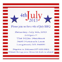 Cute 4th Of July Summer BBQ Invitation