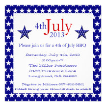 Cute 4th Of July Summer BBQ Invitation