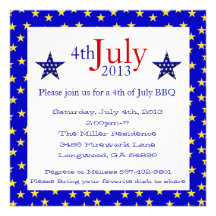Cute 4th Of July Summer BBQ Invitation
