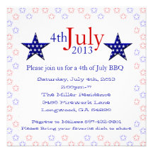 Cute 4th Of July Summer BBQ Invitation