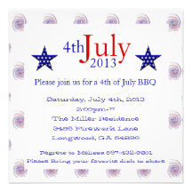 Cute 4th Of July Summer BBQ Invitation