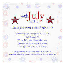 Cute 4th Of July Summer BBQ Invitation