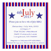 Cute 4th Of July Summer BBQ Invitation