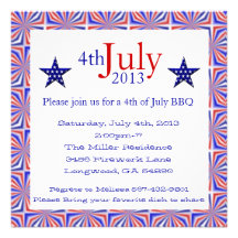 Cute 4th Of July Summer BBQ Invitation
