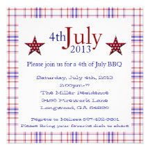 Cute 4th Of July Summer BBQ Invitation