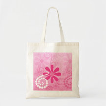 Cute Abstract Girly Pink Retro Flowers Bags