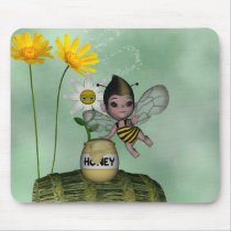 Cute Adorable Baby Bumble Bee Honey Mouse Pad