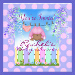 CUTE AFRICAN AMERICAN GIRL BABY SHOWER INVITE invitations