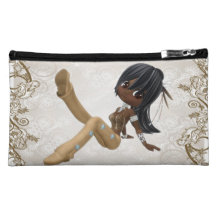 Cute African American Girl Cosmetic Bag