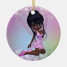 Cute African American Girl Ornament