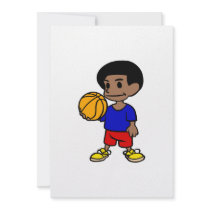 Cute afro boy basketball