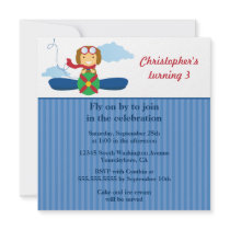 Cute airplane pilot boys birthday party invitation