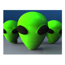 Cute Alien Heads Postcard