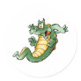 Cute Alligator Cartoon Round Sticker