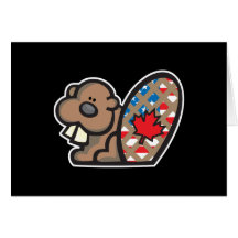 cute american canadian beaver card