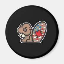 cute american canadian beaver magnets