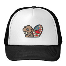 cute american canadian beaver trucker hats
