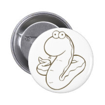 Cute and Fat Cartoon Snake Button