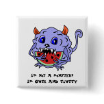 Cute and Fluffy Toothy Monster  Button