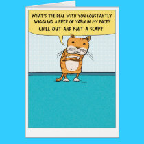 Cute and Funny Annoyed Cat Birthday Card cards