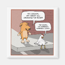 Cute and funny Dog and Chicken magnet