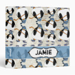 Cute and Funny Hockey Penguin Pattern Binder
