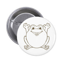 Cute and Happy Cartoon Frog Button