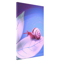 Cute And Lovely Snail  Stretched Canvas Print