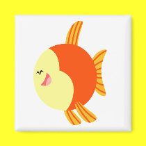 Cute and Plump Cartoon Fish Magnet
