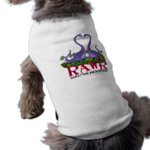 Cute and Romantic Dinos - Rawr Dog Tee Shirt