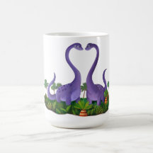 Cute and Romantic Dinosaurs Coffee Mug