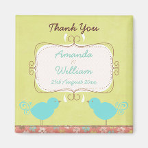 Cute And Shabby ~Thank You Wedding Favour Refrigerator Magnets