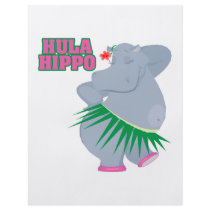cute and silly luau hula hippo personalized flyer